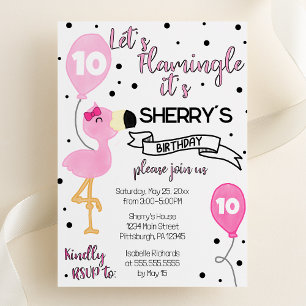 Laten we Flamingo Verjaardagsfeestje Kaart