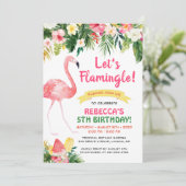 Laten we Floral Summer Kids Birthday Party ontvlam Kaart (Staand voorkant)