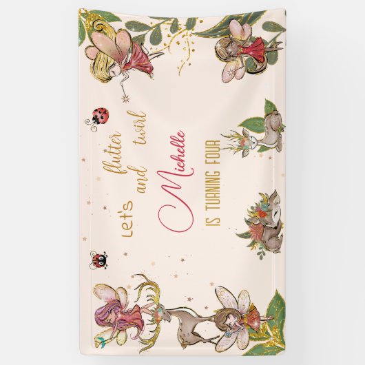 Laten we flutter en draai, feestdag spandoek (Verticaal)