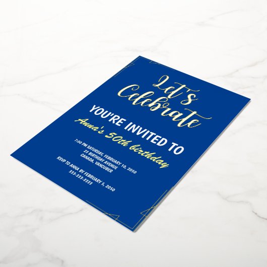 Laten we Folie-uitnodiging vieren Folie Uitnodiging (Gedraaid)