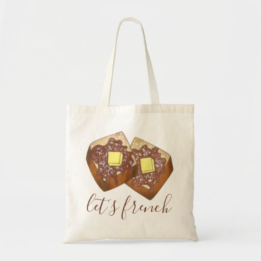 Laten we Franstalige Toast Butter en Syrup Breakfa Tote Bag (Voorkant)
