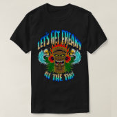 Laten we freaky halen op de Tiki Summer Surfing T-shirt (Design voorkant)