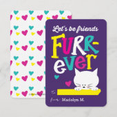 Laten we Friends FURR-ever Classroom Valentijn zij Kaart (Voorkant / Achterkant)