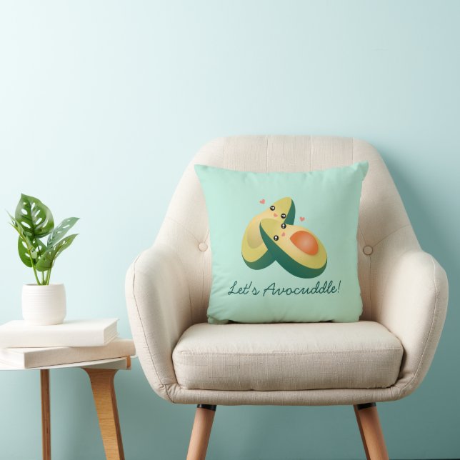 Laten we Funny Cute Avocados Pun Humor vermijden Kussen (Stoel)