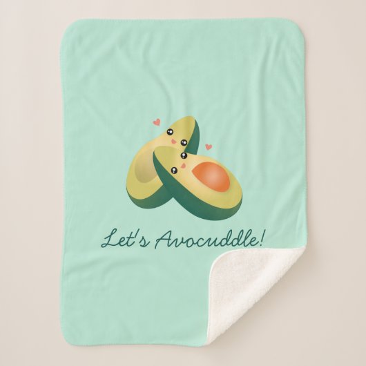 Laten we Funny Cute Avocados Pun Humor vermijden Sherpa Deken (Voorkant)