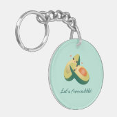 Laten we Funny Cute Avocados Pun Humor vermijden Sleutelhanger (Voorkant Links)