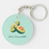 Laten we Funny Cute Avocados Pun Humor vermijden Sleutelhanger (Achterkant)