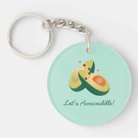 Laten we Funny Cute Avocados Pun Humor vermijden Sleutelhanger (Voorkant)