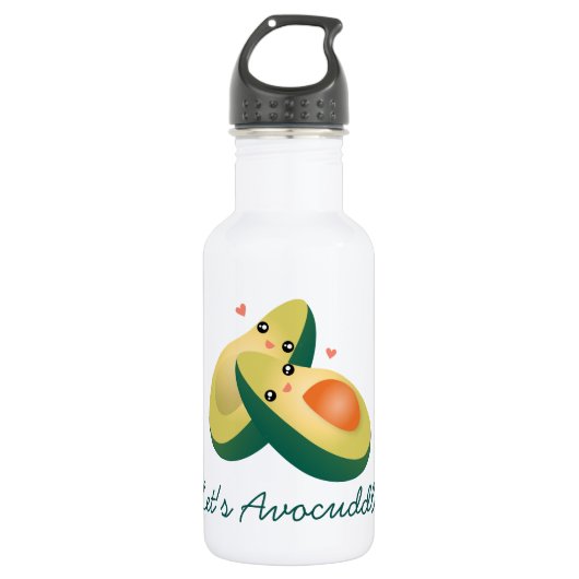 Laten we Funny Cute Avocados Pun Humor vermijden Waterfles (Voorkant)