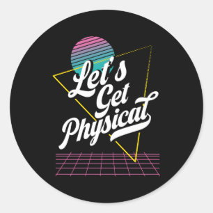 Laten we fysiek worden voor een aerobics oefening  ronde sticker