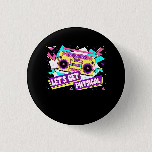 Laten we fysieke 80s kostumeparty halloween Ret ha Ronde Button 3,2 Cm (Voorkant)