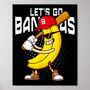 Laten we gaan banaan retro banaan shirt jongens ki poster