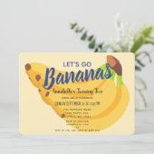 Laten we gaan Bananas Kids Verjaardag Uitnodiging (Staand voorkant)