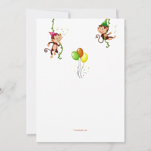 Laten we gaan Bananas verjaardagsfeestje Kaart (Achterkant)