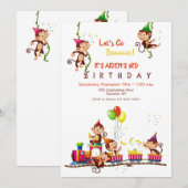 Laten we gaan Bananas verjaardagsfeestje Kaart (Voorkant / Achterkant)