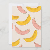 Laten we gaan bananen geel & roze 1e verjaardag kaart (Achterkant)