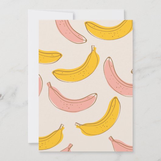 Laten we gaan bananen geel & roze 1e verjaardag kaart (Achterkant)