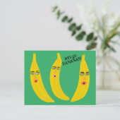 LATEN WE GAAN BANANEN Grappig Schattige Whimsical Briefkaart (Staand voorkant)