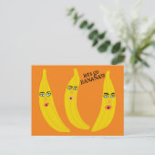 LATEN WE GAAN BANANEN Grappig Schattige Whimsical Briefkaart (Staand voorkant)
