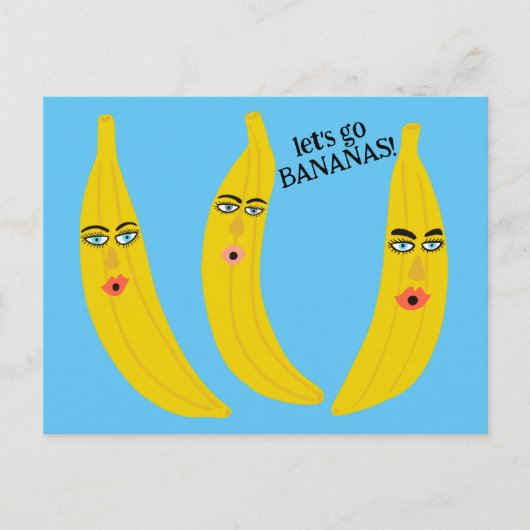 LATEN WE GAAN BANANEN Grappig Schattige Whimsical  Briefkaart (Voorkant)