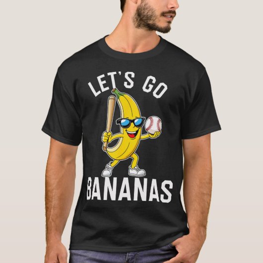 Laten we gaan bananen Grappige Banaan T-shirt (Voorkant)