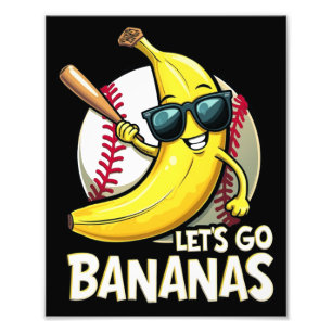 Laten we gaan Bananen Grappige Bananenliefhebber Foto Afdruk