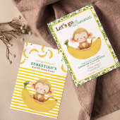 Laten we gaan bananen onze kleine aap verjaardag kaart