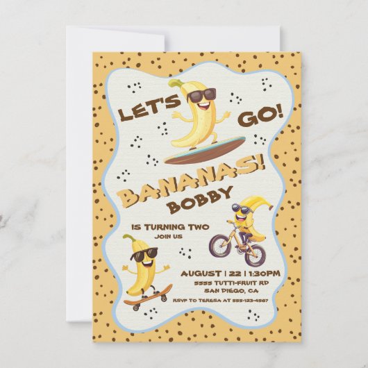 Laten we gaan Bananen Sportief Grappig Verjaardags Kaart (Voorkant)