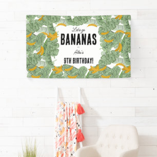 Laten we gaan Bananen Tropische Verjaardag Thema Spandoek