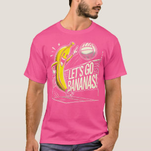 Laten we gaan bananen volleybal speler met grappig t-shirt