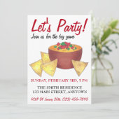 Laten we gaan. Big Football Game Nacho Chips Kaart (Staand voorkant)