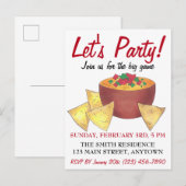 Laten we gaan. Big Football Game Nacho Chips Uitnodiging Briefkaart (Voorkant / Achterkant)