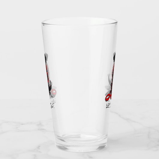 Laten we gaan! Black Lab Labrador Retriever Cute Glas (Rechts)