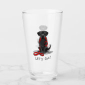 Laten we gaan! Black Lab Labrador Retriever Cute Glas (Voorkant)