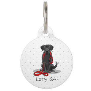 Laten we gaan! Black Lab Labrador Retriever Cute Huisdierpenning