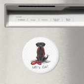 Laten we gaan! Black Lab Labrador Retriever Cute Magneet (Insitu (Vaatwasser))