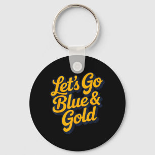Laten we gaan Blauw Goud Team Zomer Kamp Speldag W Sleutelhanger