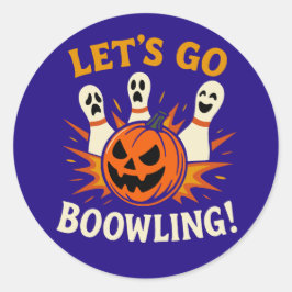 Laten we gaan Boo-Wling Grappig Halloween Bowling Ronde Sticker