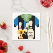 Laten we gaan bowlen aangepaste verjaardag papiere servet (Insitu)