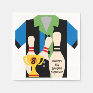 Laten we gaan bowlen aangepaste verjaardag papiere servet