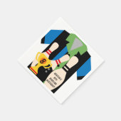 Laten we gaan bowlen aangepaste verjaardag papiere servet (Hoek)