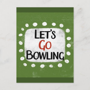 Laten we gaan bowlen Briefkaart