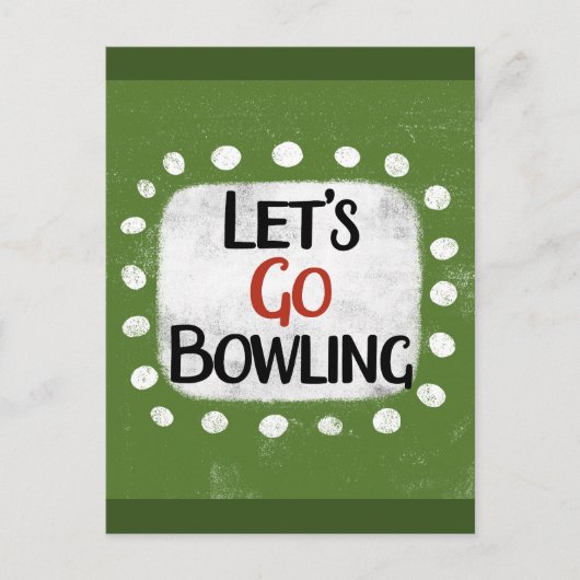 Laten we gaan bowlen Briefkaart (Voorkant)