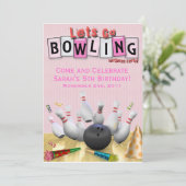 Laten we gaan Bowling Birthday Party Kaart (Staand voorkant)