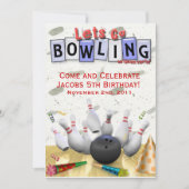 Laten we gaan Bowling Birthday Party Kaart (Voorkant)