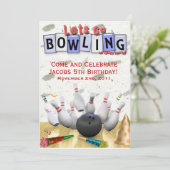 Laten we gaan Bowling Birthday Party Kaart (Staand voorkant)
