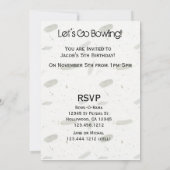 Laten we gaan Bowling Birthday Party Kaart (Achterkant)