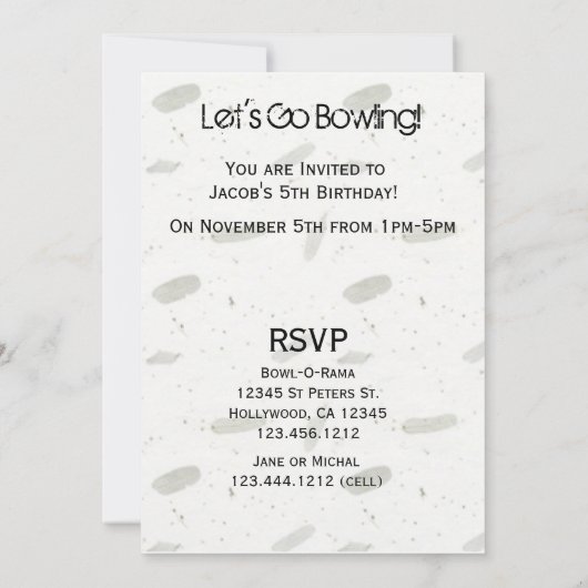 Laten we gaan Bowling Birthday Party Kaart (Achterkant)