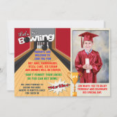 Laten we gaan Bowling Red Boys Verjaardagsfoto uit Kaart (Achterkant)