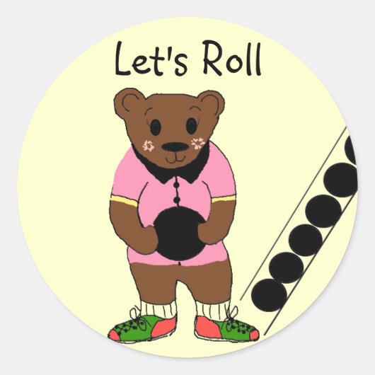 Laten we gaan -  Bowling Ronde Sticker (Voorkant)